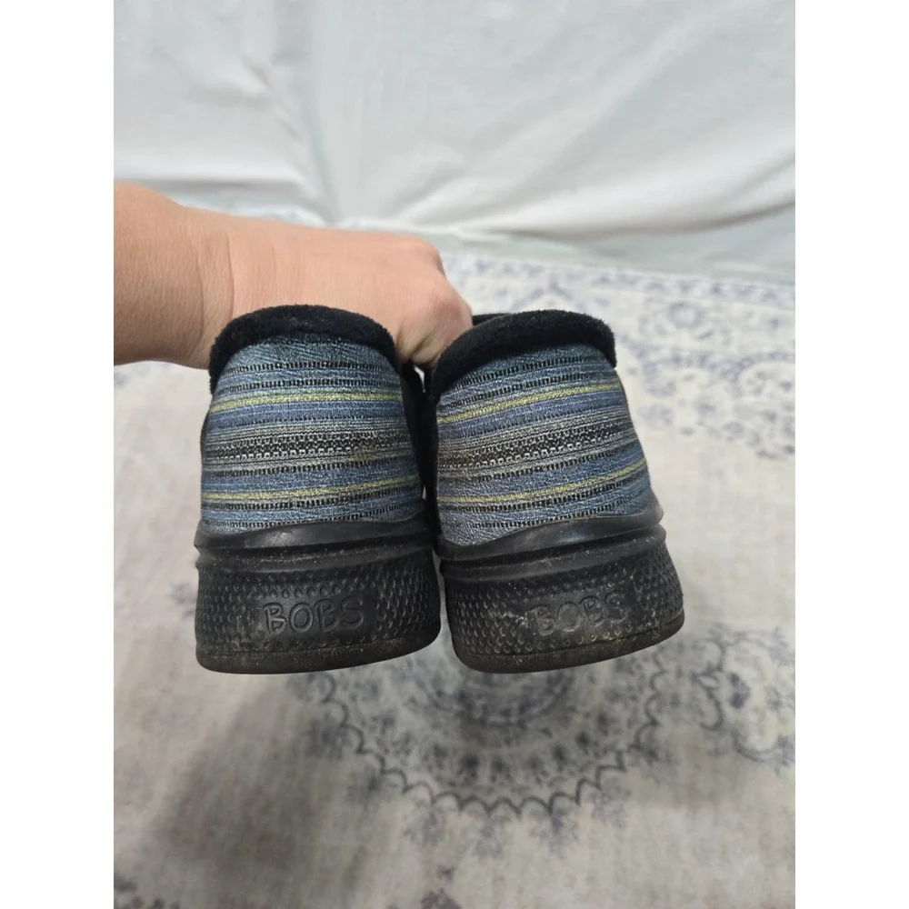 Skechers Hands Free Slip-ins BOBS Skipper Wave Stay Snug Women's 8.5 Black